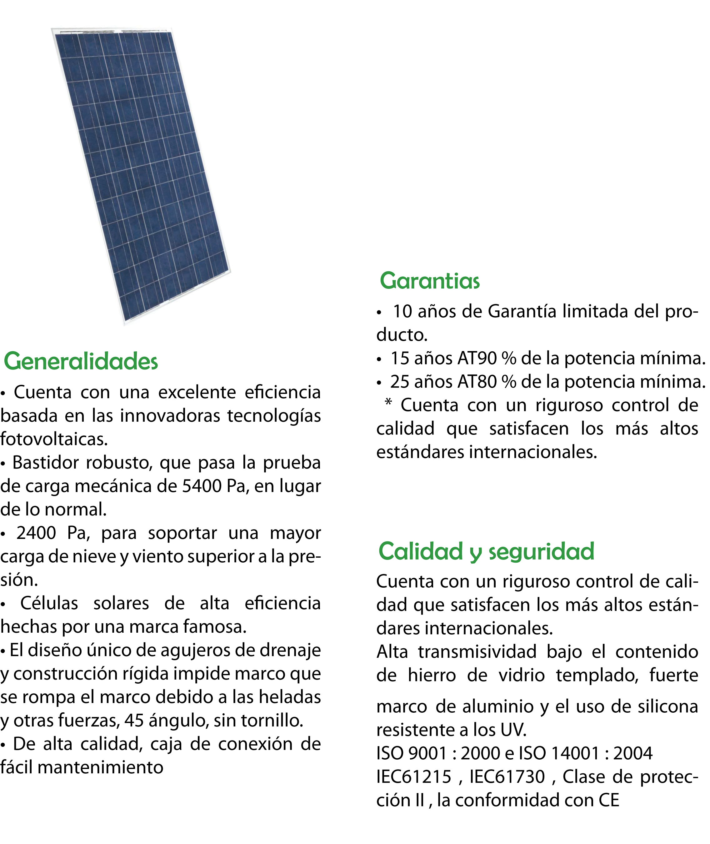 Modulo policristalino de 300 watt